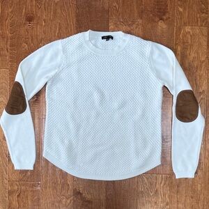 Women’s Lety and Me Elbow Patch Crewneck Sweater - Small - White